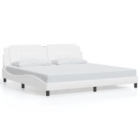 vidaXL Bed Frame with Headboard White 76