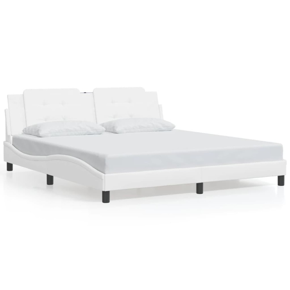 vidaXL Bed Frame with Headboard White 72