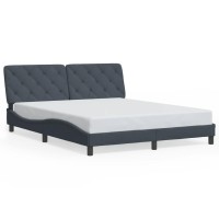 vidaXL Bed Frame with Headboard Dark Gray 59.8