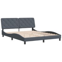 vidaXL Bed Frame with Headboard Dark Gray 59.8