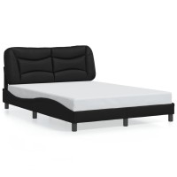 vidaXL Bed Frame with Headboard Black 53.9