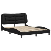 vidaXL Bed Frame with Headboard Black 53.9