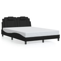 vidaXL Bed Frame with Headboard Black 53.9