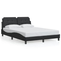 vidaXL Bed Frame with Headboard Black 53.9