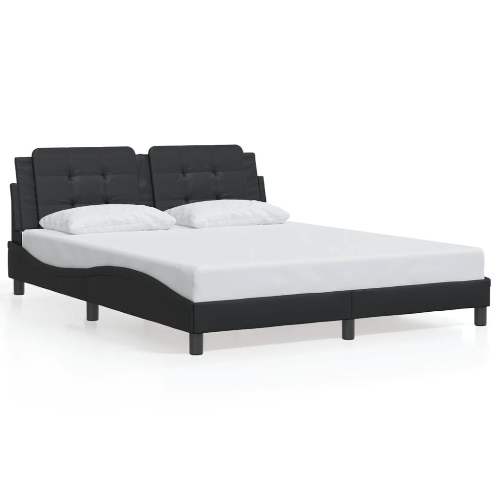 vidaXL Bed Frame with Headboard Black 59.8