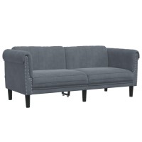 vidaXL 2 Piece Sofa Set Dark Gray Velvet