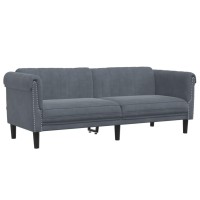 vidaXL 2 Piece Sofa Set Dark Gray Velvet