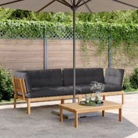 vidaXL Patio Pallet Corner Sofas 2 pcs with Cushions Solid Wood Acacia