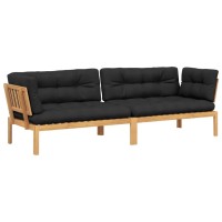 vidaXL Patio Pallet Corner Sofas 2 pcs with Cushions Solid Wood Acacia