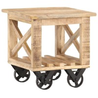 vidaXL Side Table with Wheels 15.7