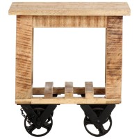 vidaXL Side Table with Wheels 15.7