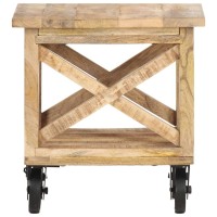 vidaXL Side Table with Wheels 15.7