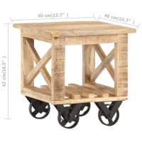 vidaXL Side Table with Wheels 15.7