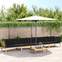 vidaXL 5 Piece Patio Pallet Sofa Set with Cushions Solid Wood Acacia