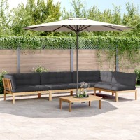 vidaXL 5 Piece Patio Pallet Sofa Set with Cushions Solid Wood Acacia