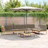 vidaXL 5 Piece Patio Pallet Sofa Set with Cushions Solid Wood Acacia