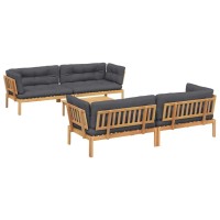 vidaXL 5 Piece Patio Pallet Sofa Set with Cushions Solid Wood Acacia