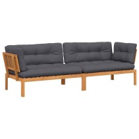 vidaXL Patio Pallet Corner Sofas with Cushions 2 pcs Solid Wood Acacia