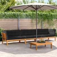 vidaXL 4 Piece Patio Pallet Sofa Set with Cushions Solid Wood Acacia