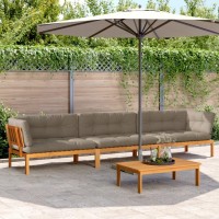 vidaXL 4 Piece Patio Pallet Sofa Set with Cushions Solid Wood Acacia