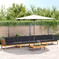 vidaXL 5 Piece Patio Pallet Sofa Set with Cushions Solid Wood Acacia