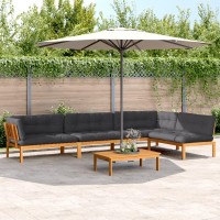 vidaXL 5 Piece Patio Pallet Sofa Set with Cushions Solid Wood Acacia