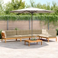 vidaXL 5 Piece Patio Pallet Sofa Set with Cushions Solid Wood Acacia