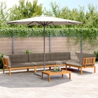 vidaXL 5 Piece Patio Pallet Sofa Set with Cushions Solid Wood Acacia