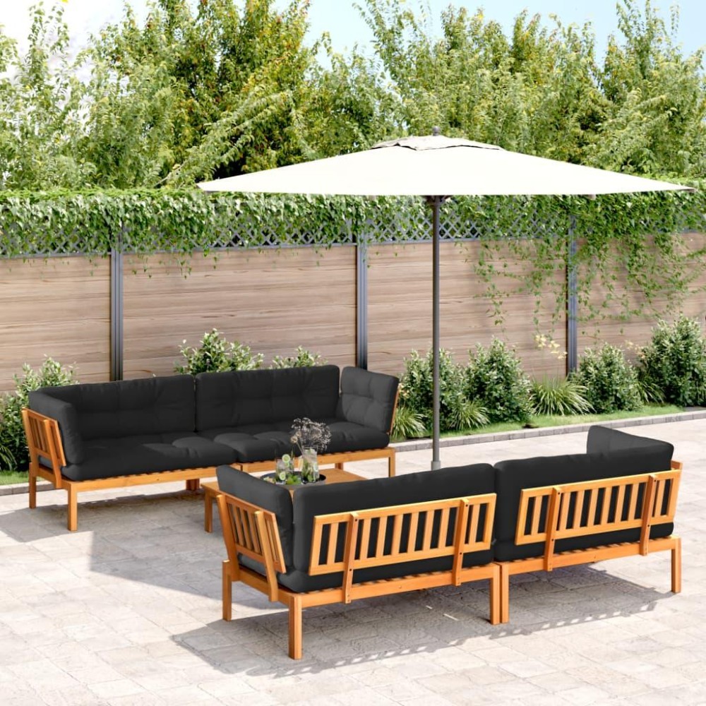 vidaXL 5 Piece Patio Pallet Sofa Set with Cushions Solid Wood Acacia