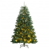 vidaXL Artificial Hinged Christmas Tree 300 LEDs 94.5