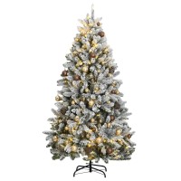 vidaXL Artificial Hinged Christmas Tree 300 LEDs & Ball Set 70.9