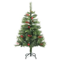 vidaXL Artificial Hinged Christmas Tree 150 LEDs & Ball Set 47.2