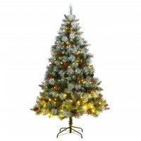 vidaXL Artificial Hinged Christmas Tree 300 LEDs 82.7