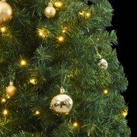 vidaXL Slim Christmas Tree 300 LEDs & Ball Set 106.3