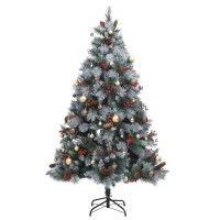 vidaXL Artificial Hinged Christmas Tree 300 LEDs & Ball Set 94.5