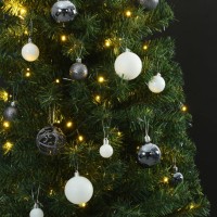 vidaXL Slim Christmas Tree 300 LEDs & Ball Set 106.3