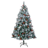 vidaXL Artificial Hinged Christmas Tree 300 LEDs & Ball Set 94.5