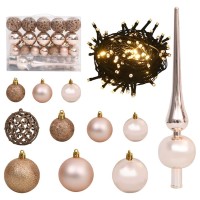 vidaXL Artificial Hinged Christmas Tree 150 LEDs & Ball Set 47.2