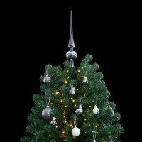 vidaXL Artificial Hinged Christmas Tree 150 LEDs & Ball Set 59.1