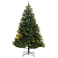 vidaXL Artificial Hinged Christmas Tree 300 LEDs 82.7