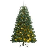 vidaXL Artificial Hinged Christmas Tree 300 LEDs 70.9