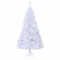 vidaXL Artificial Christmas Tree with Thick Branches White 5 ft PVC