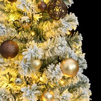 vidaXL Artificial Hinged Christmas Tree 150 LEDs & Ball Set 47.2