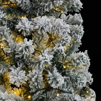 vidaXL Artificial Hinged Christmas Tree 300 LEDs & Flocked Snow 70.9