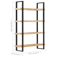 vidaXL 4-Tier Bookcase 47.2