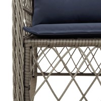 vidaXL 5 Piece Patio Dining Set with Cushions Gray Poly Rattan