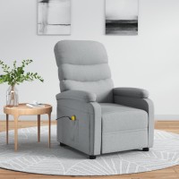 vidaXL Massage Recliner Light Gray Fabric