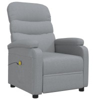 vidaXL Massage Recliner Light Gray Fabric