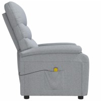 vidaXL Massage Recliner Light Gray Fabric