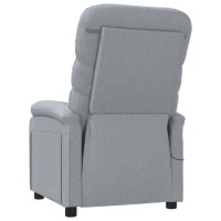 vidaXL Massage Recliner Light Gray Fabric